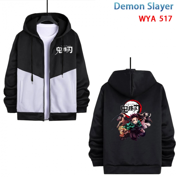 Demon Slayer Kimets Anime cotton zipper patch pocket sweater from S to 3XL WYA-517