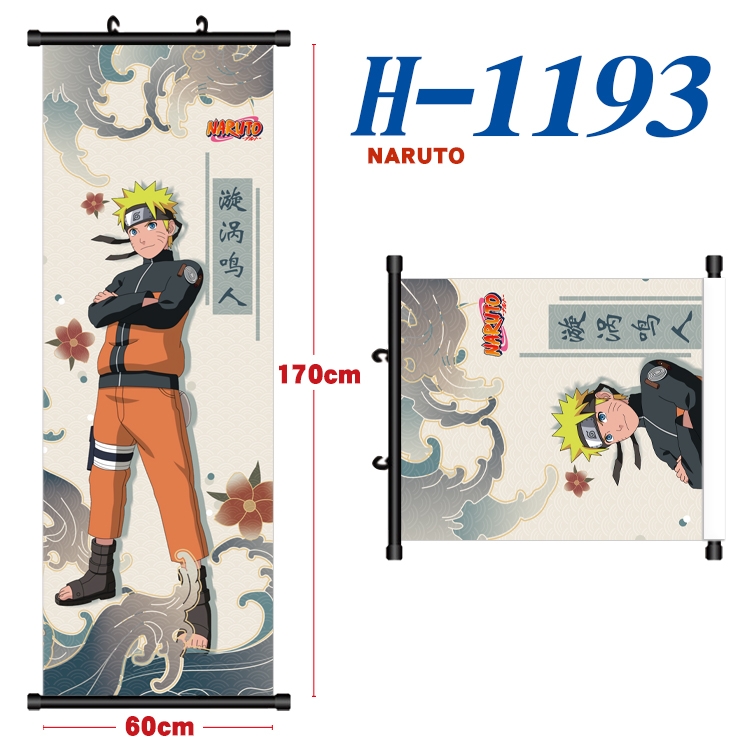 Naruto Black plastic rod cloth hanging canvas painting Wall Scroll 60x170cm  H-1193A