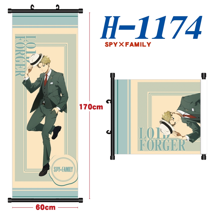 SPY×FAMILY Black plastic rod cloth hanging canvas painting Wall Scroll 60x170cm  H-1174A
