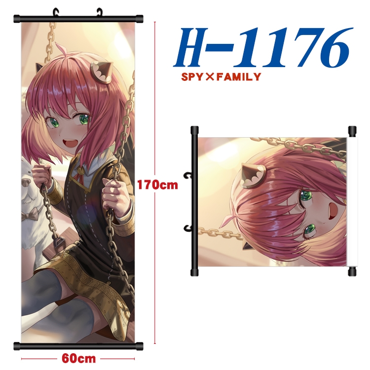 SPY×FAMILY Black plastic rod cloth hanging canvas painting Wall Scroll 60x170cm H-1176A