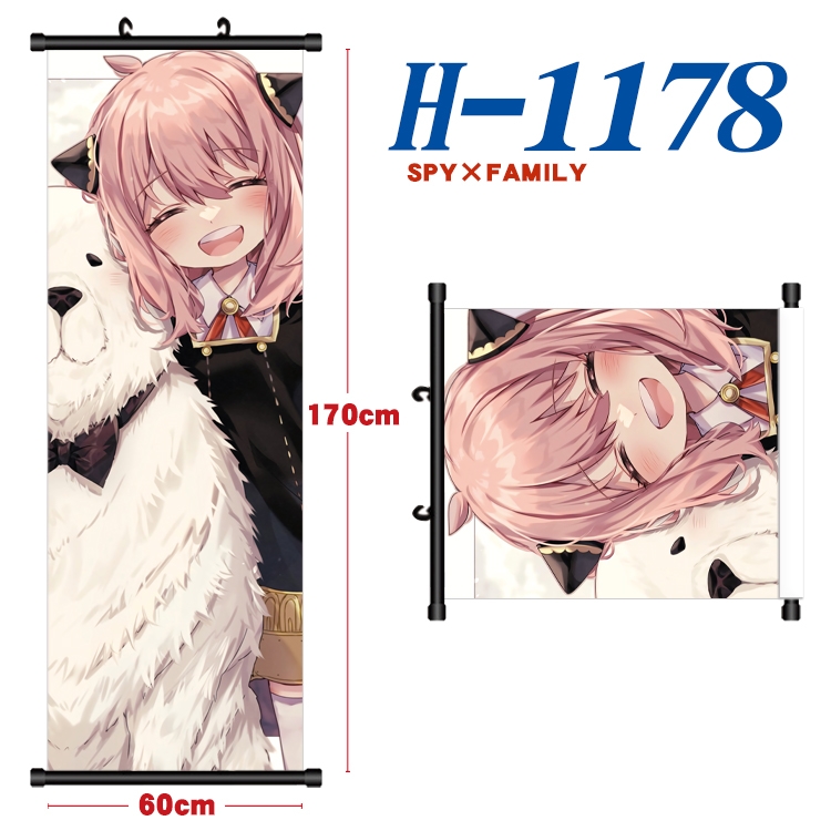 SPY×FAMILY Black plastic rod cloth hanging canvas painting Wall Scroll 60x170cm H-1178A