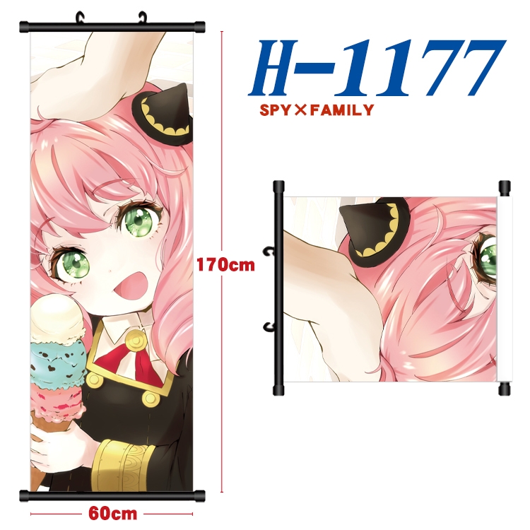 SPY×FAMILY Black plastic rod cloth hanging canvas painting Wall Scroll 60x170cm H-1177A