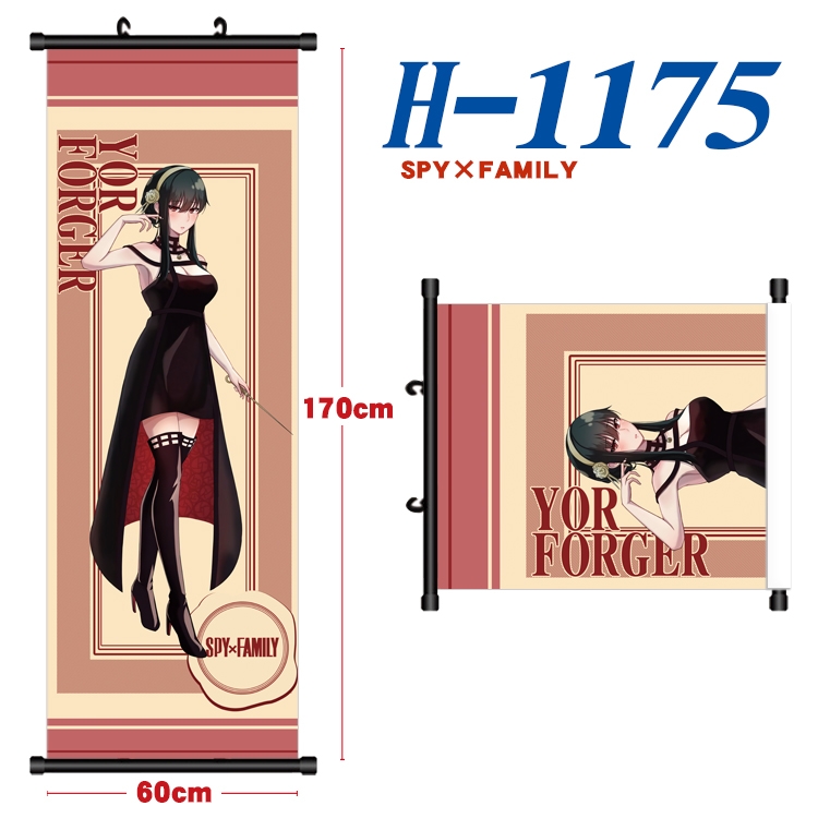 SPY×FAMILY Black plastic rod cloth hanging canvas painting Wall Scroll 60x170cm H-1175A