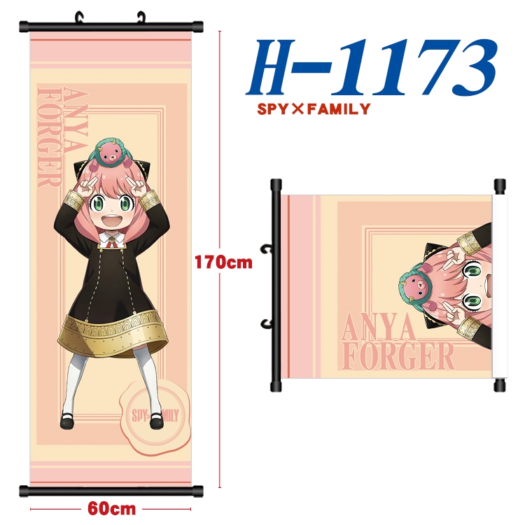 SPY×FAMILY Black plastic rod cloth hanging canvas painting Wall Scroll 60x170cm H-1173A