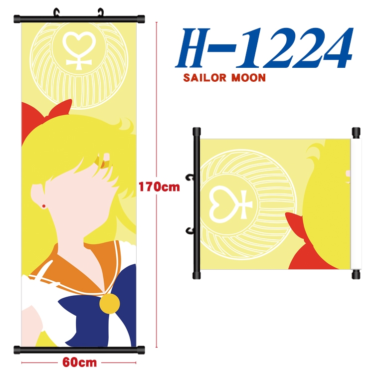 sailormoon Black plastic rod cloth hanging canvas painting Wall Scroll 60x170cm H-1224A