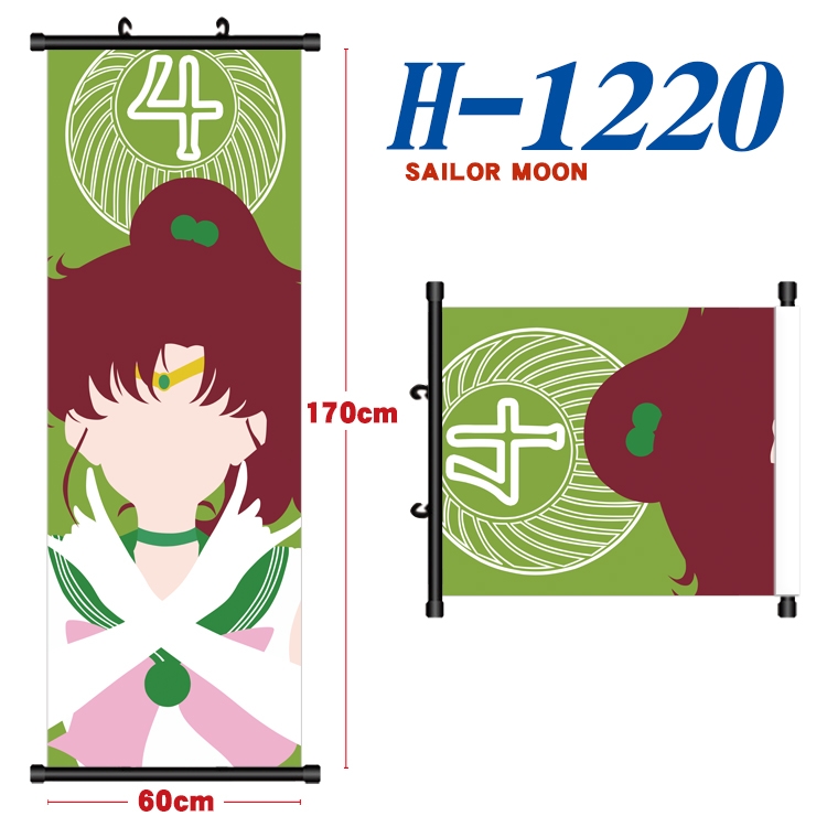 sailormoon Black plastic rod cloth hanging canvas painting Wall Scroll 60x170cm H-1220A