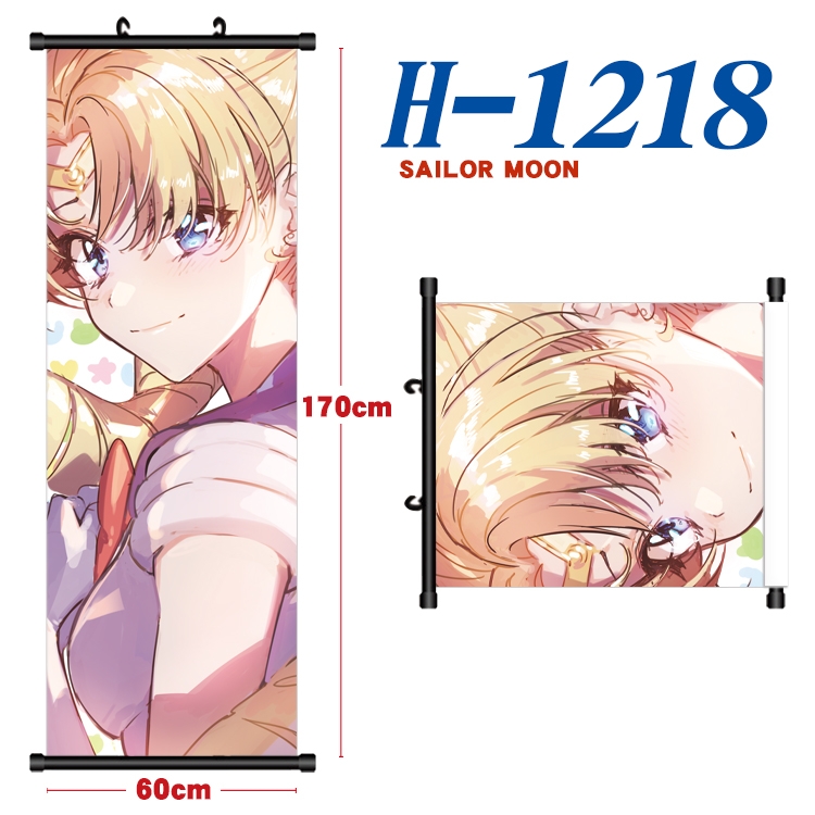 sailormoon Black plastic rod cloth hanging canvas painting Wall Scroll 60x170cm H-1218A