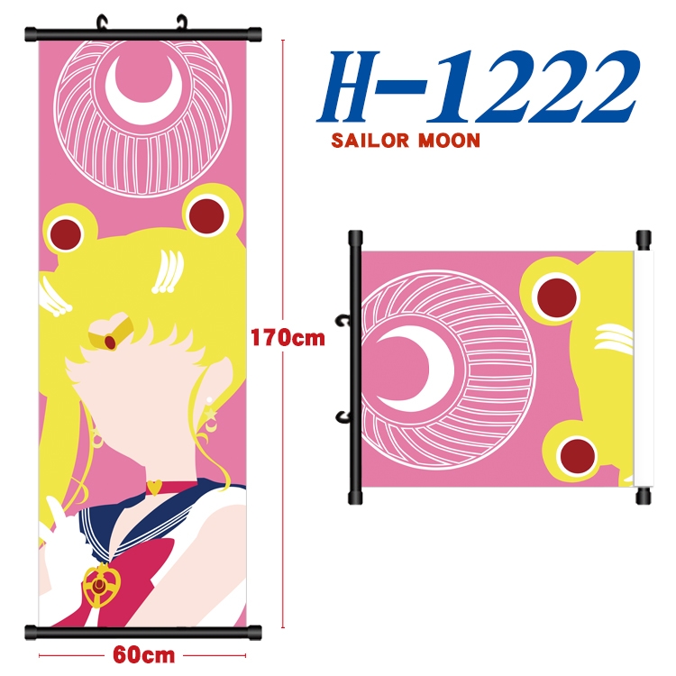 sailormoon Black plastic rod cloth hanging canvas painting Wall Scroll 60x170cm H-1222A