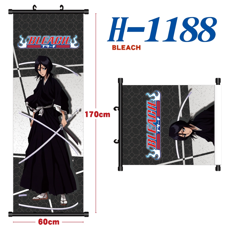 Bleach Black plastic rod cloth hanging canvas painting Wall Scroll 60x170cm  H-1188A