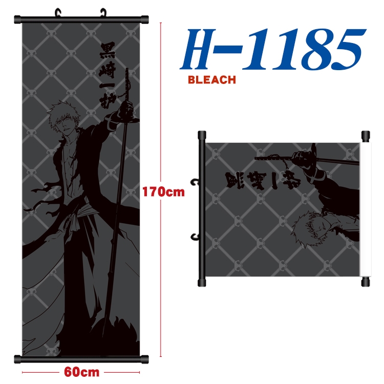 Bleach Black plastic rod cloth hanging canvas painting Wall Scroll 60x170cm H-1185A