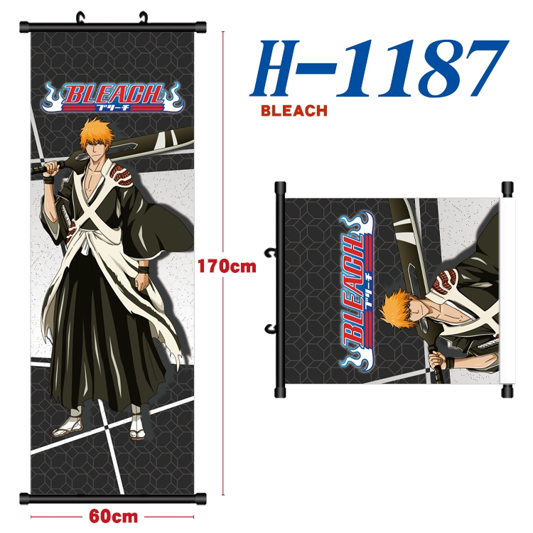 Bleach Black plastic rod cloth hanging canvas painting Wall Scroll 60x170cm  H-1187A