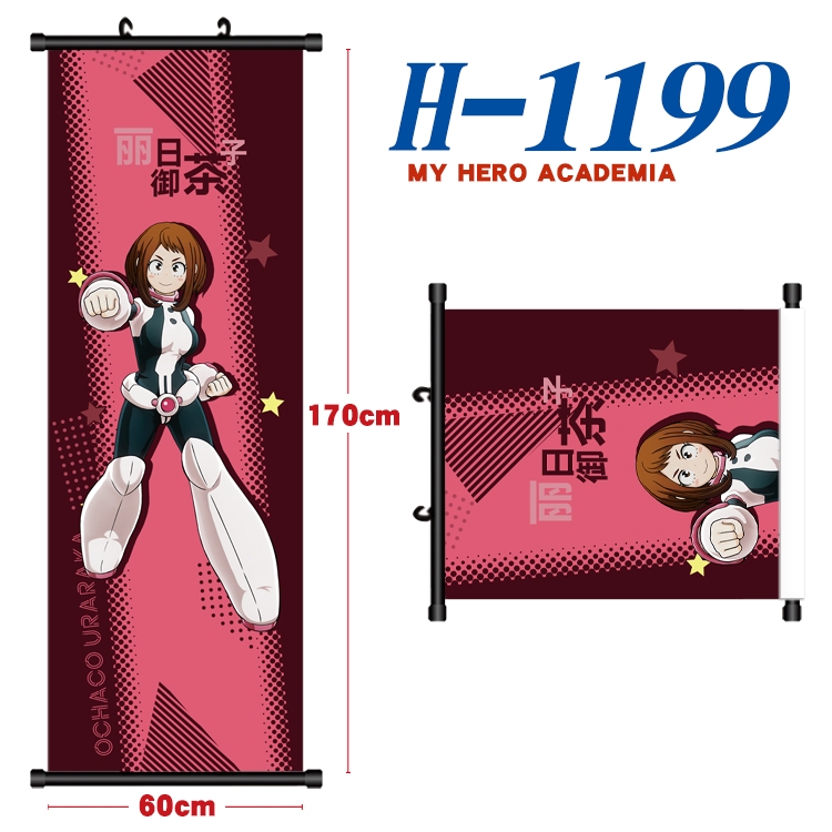 My Hero Academia Black plastic rod cloth hanging canvas painting Wall Scroll 60x170cm  H-1199A