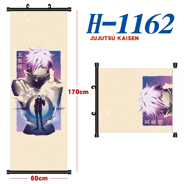 Jujutsu Kaisen Black plastic rod cloth hanging canvas painting Wall Scroll 60x170cm H-1162A
