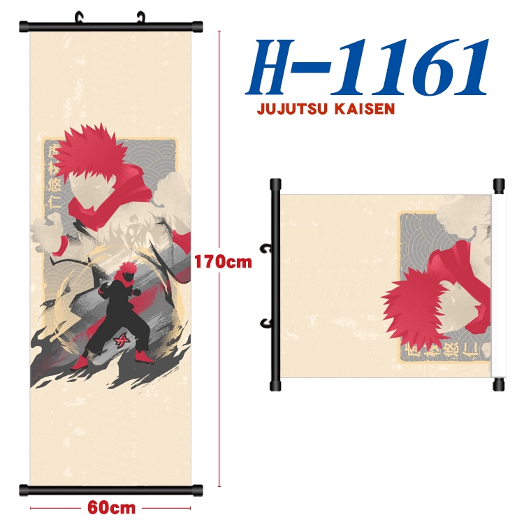 Jujutsu Kaisen Black plastic rod cloth hanging canvas painting Wall Scroll 60x170cm  H-1161A