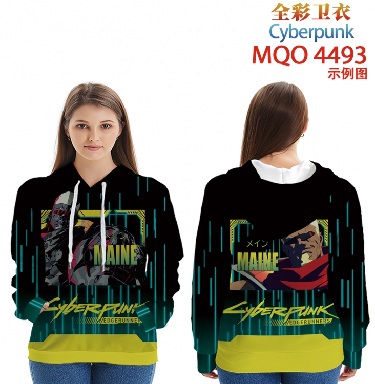 Cyberpunk Long Sleeve Hooded Full Color Patch Pocket Sweatshirt from XXS to 4XL  MQO-4493