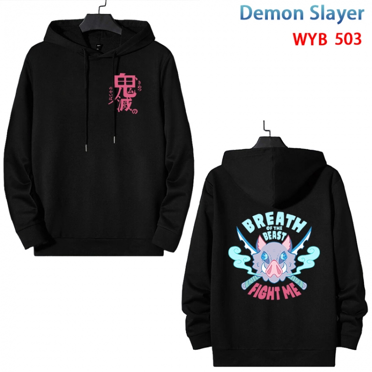 Demon Slayer Kimets Cotton Hooded Patch Pocket Sweatshirt from S to 3XL WYB-503