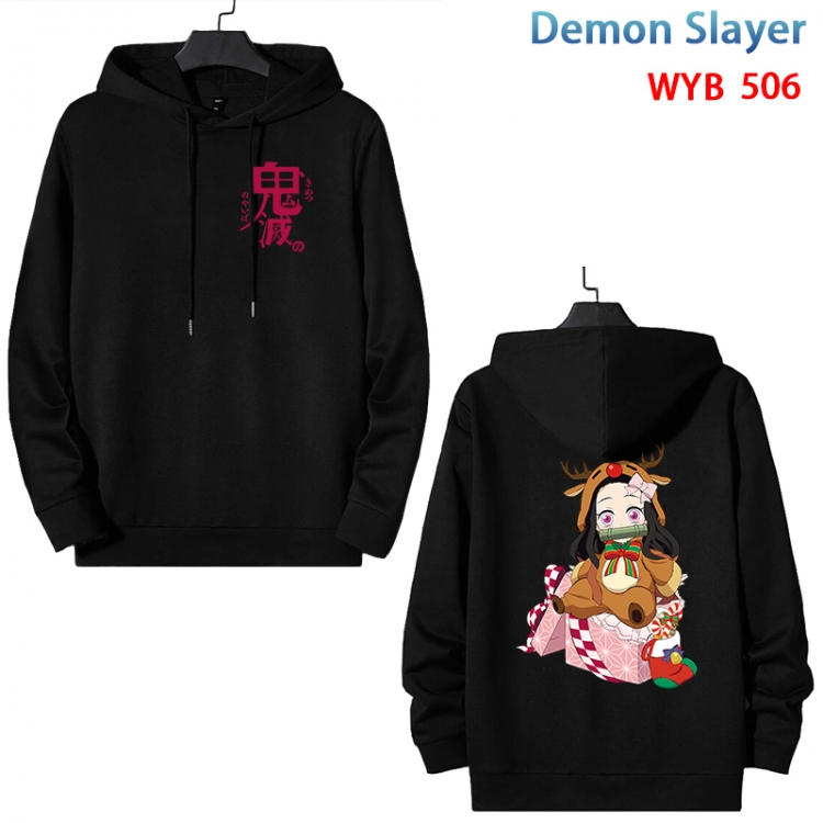 Demon Slayer Kimets Cotton Hooded Patch Pocket Sweatshirt from S to 3XL WYB-506