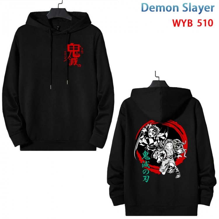 Demon Slayer Kimets Cotton Hooded Patch Pocket Sweatshirt from S to 3XL WYB-510