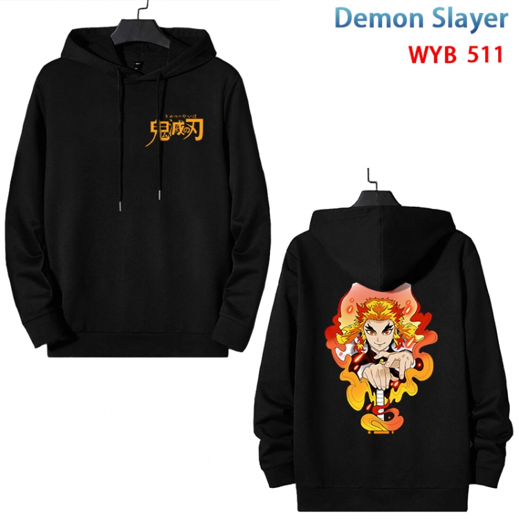 Demon Slayer Kimets Cotton Hooded Patch Pocket Sweatshirt from S to 3XL WYB-511