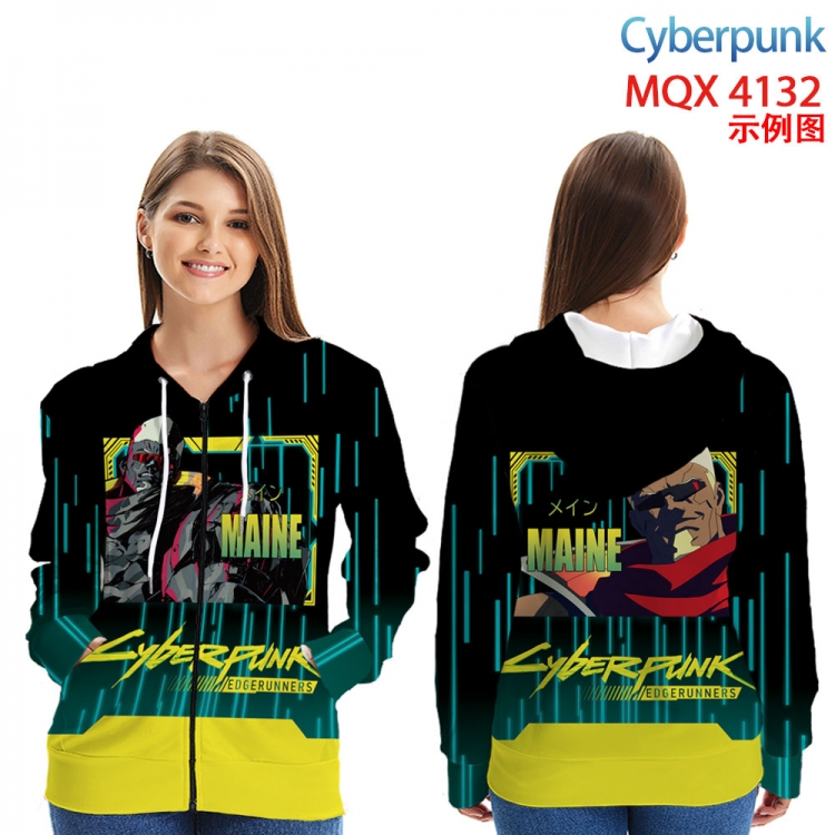 Cyberpunk  Anime Zip patch pocket sweatshirt jacket Hoodie from 2XS to 4XL MQX-4132