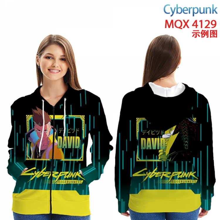 Cyberpunk  Anime Zip patch pocket sweatshirt jacket Hoodie from 2XS to 4XL MQX-4129