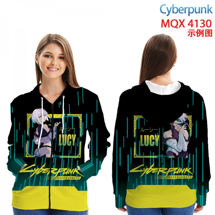 Cyberpunk  Anime Zip patch pocket sweatshirt jacket Hoodie from 2XS to 4XL MQX-4130