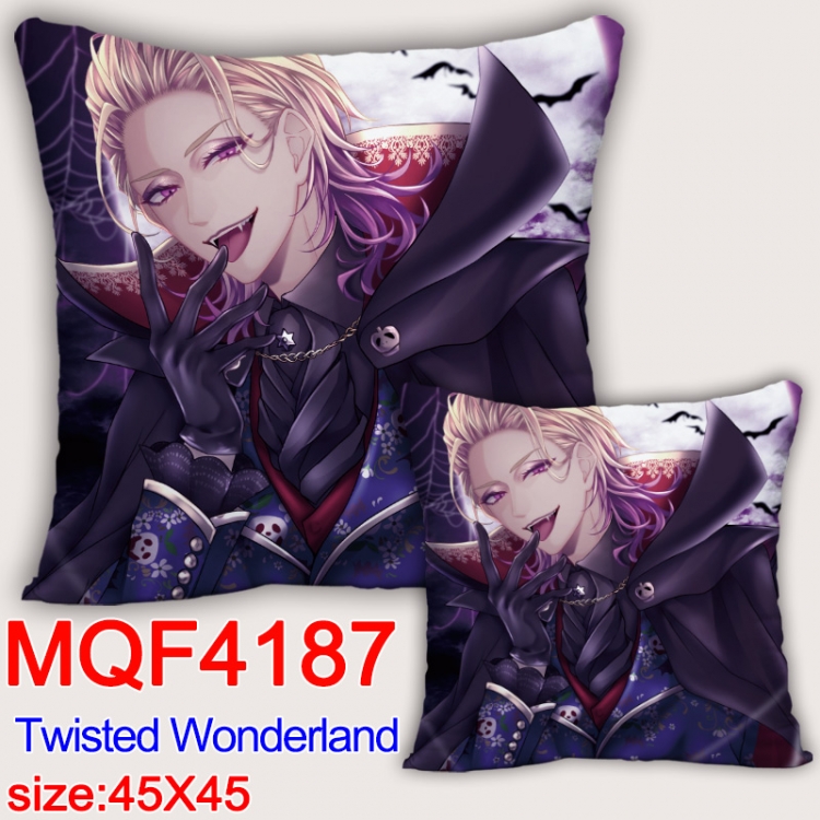 Disney Twisted-Wonderland  Anime square full-color pillow cushion 45X45CM NO FILLING MQF-4187