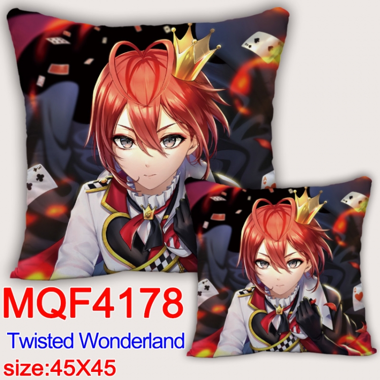 Disney Twisted-Wonderland  Anime square full-color pillow cushion 45X45CM NO FILLING MQF-4178