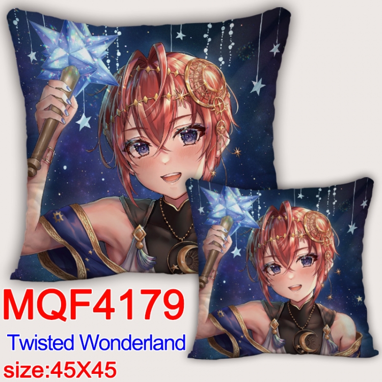 Disney Twisted-Wonderland  Anime square full-color pillow cushion 45X45CM NO FILLING  MQF-4179