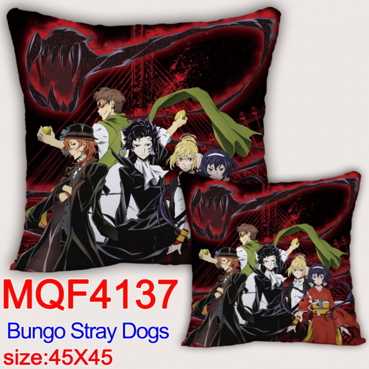 Bungo Stray Dogs  Anime square full-color pillow cushion 45X45CM NO FILLING  MQF-4137