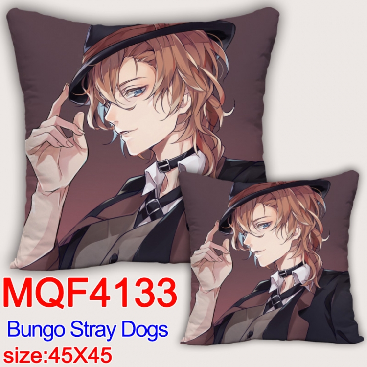 Bungo Stray Dogs  Anime square full-color pillow cushion 45X45CM NO FILLING  MQF-4133