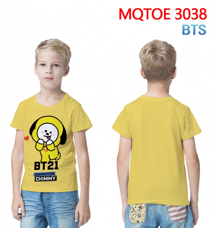 BTS full-color printed short-sleeved T-shirt 60 80 100 120 140 160 6 sizes for children MQTOE-3038