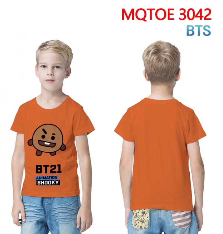 BTS full-color printed short-sleeved T-shirt 60 80 100 120 140 160 6 sizes for children MQTOE-3042