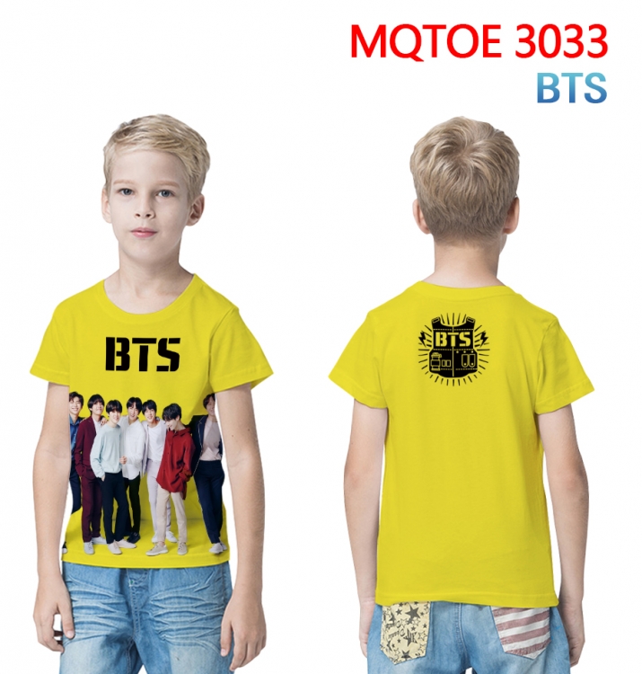 BTS full-color printed short-sleeved T-shirt 60 80 100 120 140 160 6 sizes for children MQTOE-3033