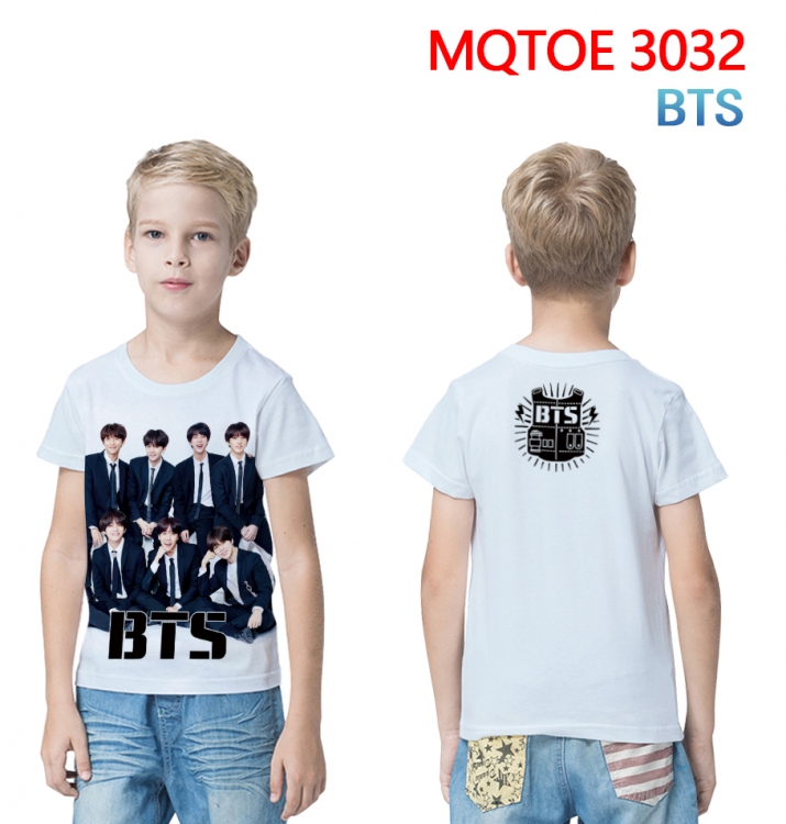 BTS full-color printed short-sleeved T-shirt 60 80 100 120 140 160 6 sizes for children MQTOE-3032