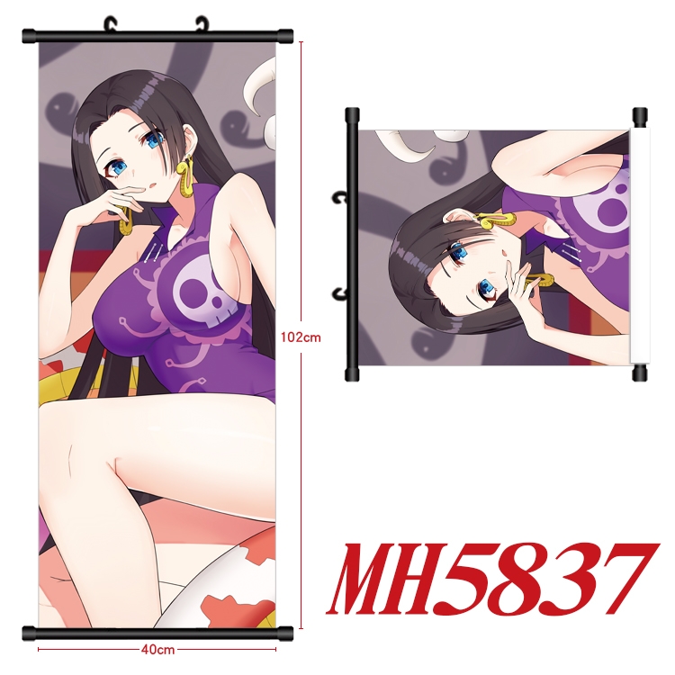 One Piece Anime black Plastic rod Cloth painting Wall Scroll 40X102CM MH5837A