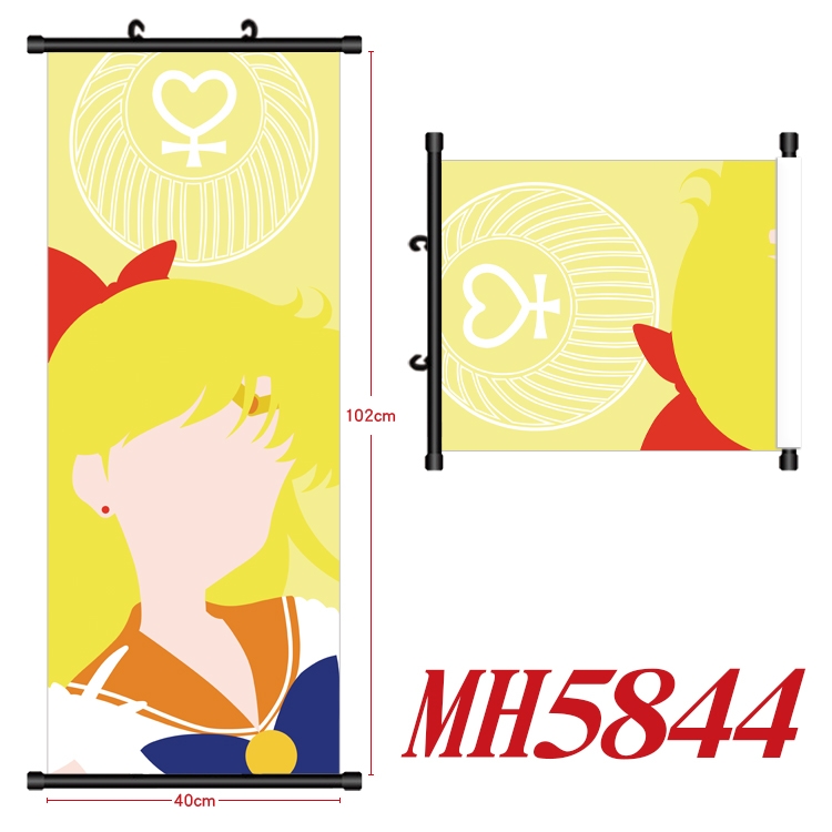 sailormoon Anime black Plastic rod Cloth painting Wall Scroll 40X102CM MH5844A