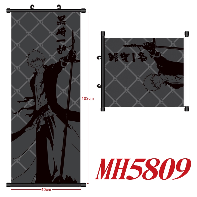 Bleach Anime black Plastic rod Cloth painting Wall Scroll 40X102CM MH5809A