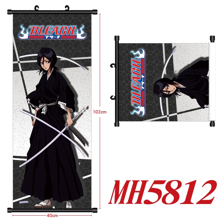 Bleach Anime black Plastic rod Cloth painting Wall Scroll 40X102CM MH5812A