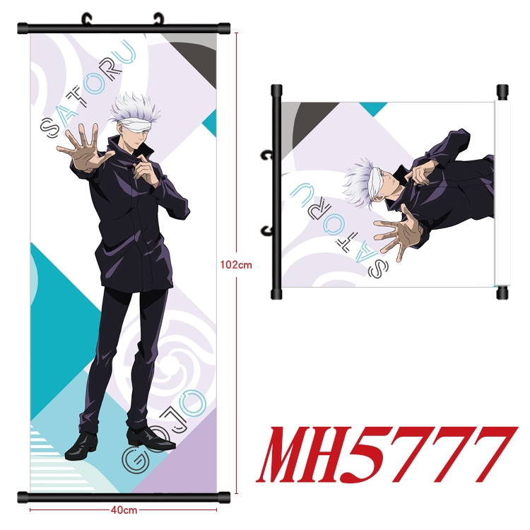 Jujutsu Kaisen Anime black Plastic rod Cloth painting Wall Scroll 40X102CM MH5777A