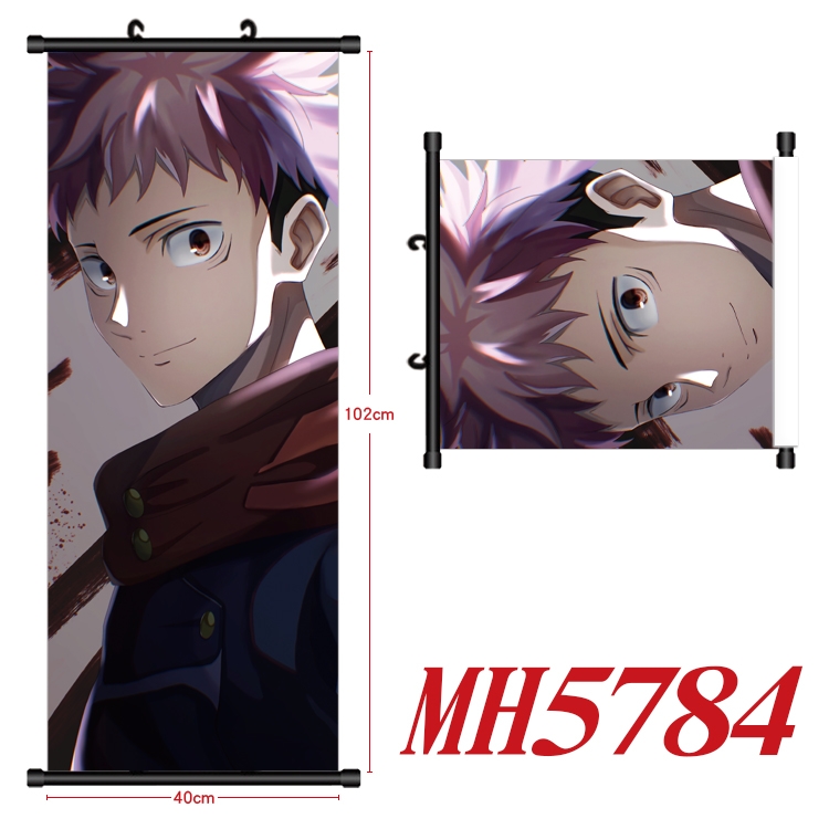 Jujutsu Kaisen Anime black Plastic rod Cloth painting Wall Scroll 40X102CM MH5784A