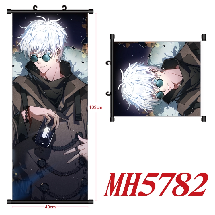 Jujutsu Kaisen Anime black Plastic rod Cloth painting Wall Scroll 40X102CM MH5782A