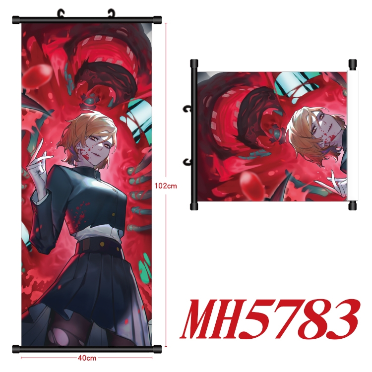 Jujutsu Kaisen Anime black Plastic rod Cloth painting Wall Scroll 40X102CM MH5783A