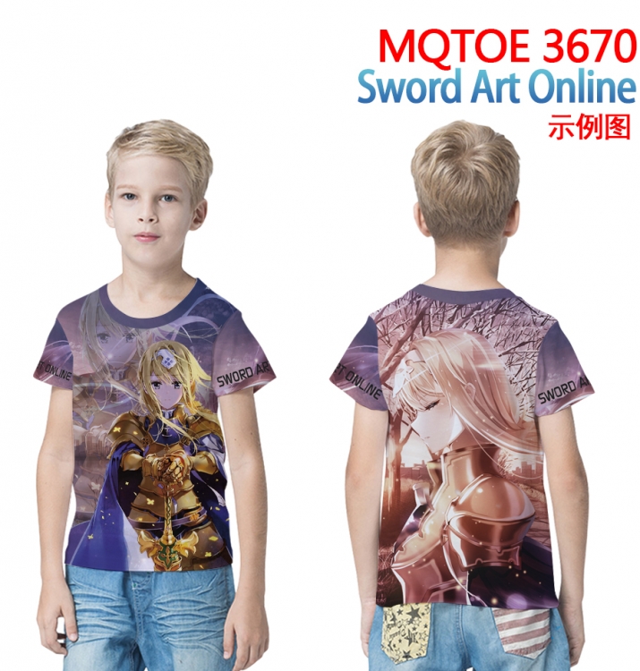 Sword Art Online full-color printed short-sleeved T-shirt 60 80 100 120 140 160 6 sizes for children MQTOE-3670