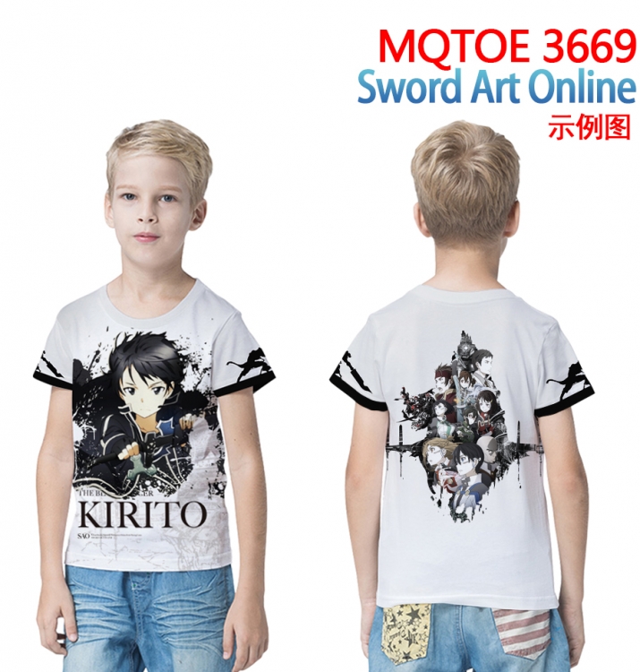 Sword Art Online full-color printed short-sleeved T-shirt 60 80 100 120 140 160 6 sizes for children MQTOE-3669
