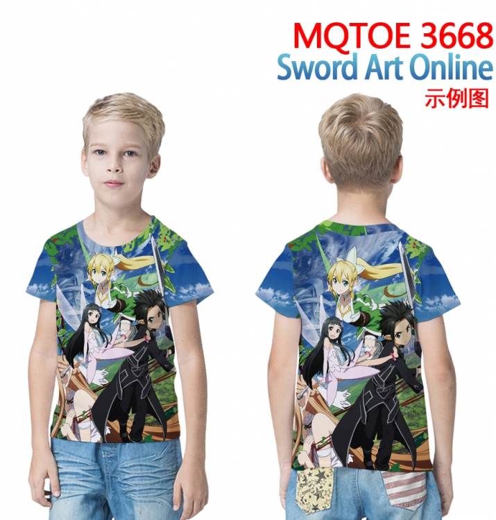 Sword Art Online full-color printed short-sleeved T-shirt 60 80 100 120 140 160 6 sizes for children MQTOE-3668