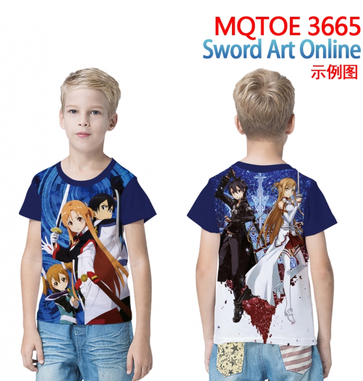 Sword Art Online full-color printed short-sleeved T-shirt 60 80 100 120 140 160 6 sizes for children MQTOE-3665