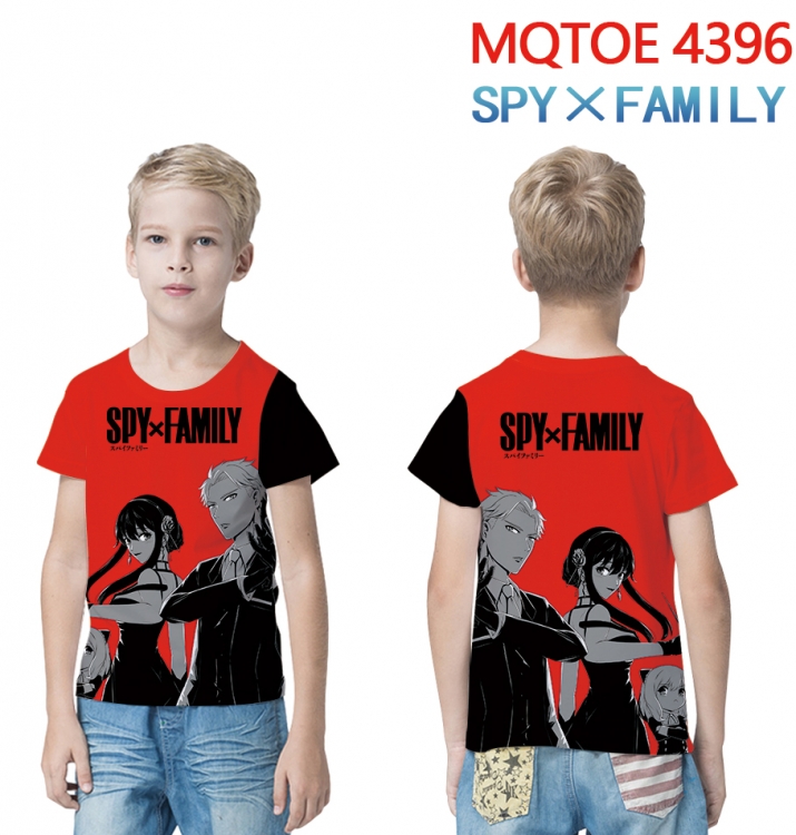 Chainsaw man full-color printed short-sleeved T-shirt 60 80 100 120 140 160 6 sizes for children  MQTOE-4396