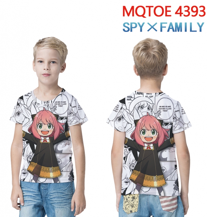 SPY×FAMILY full-color printed short-sleeved T-shirt 60 80 100 120 140 160 6 sizes for children  MQTOE-4393