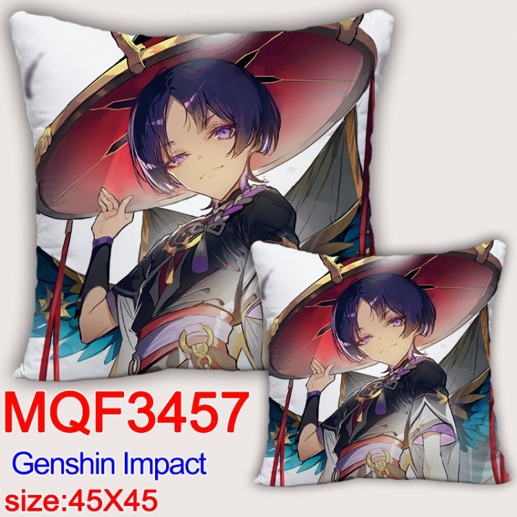 Genshin Impact Anime square full-color pillow cushion 45X45CM NO FILLING MQF457